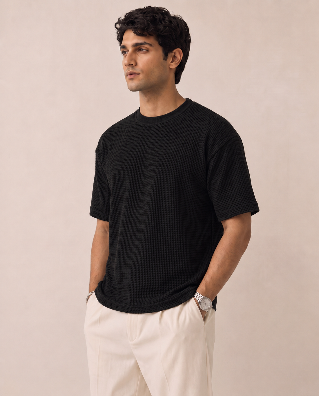 Cropped Boxy Fit Waffle Tee: A Modern Essential for Effortless Everyday Style