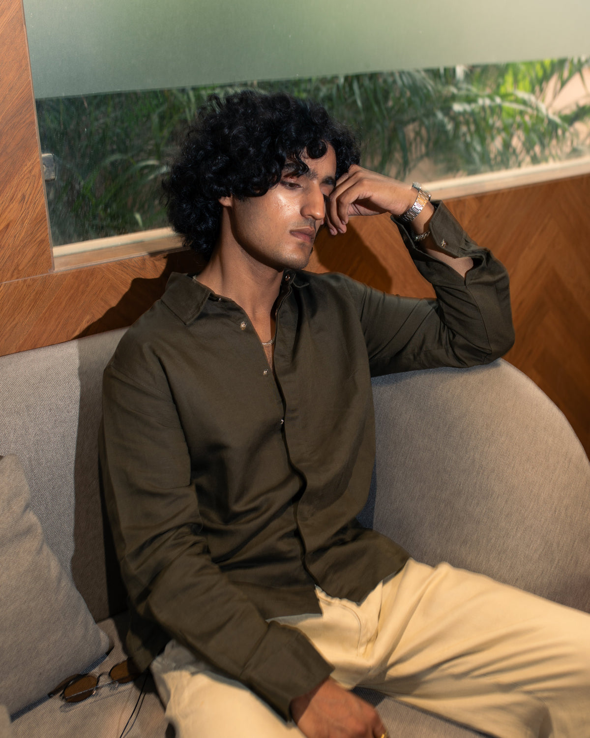 Regular Fit Linen Olive Green Casual Shirt for Men – The Perfect Blend of Style, Comfort & Everyday Elegance
