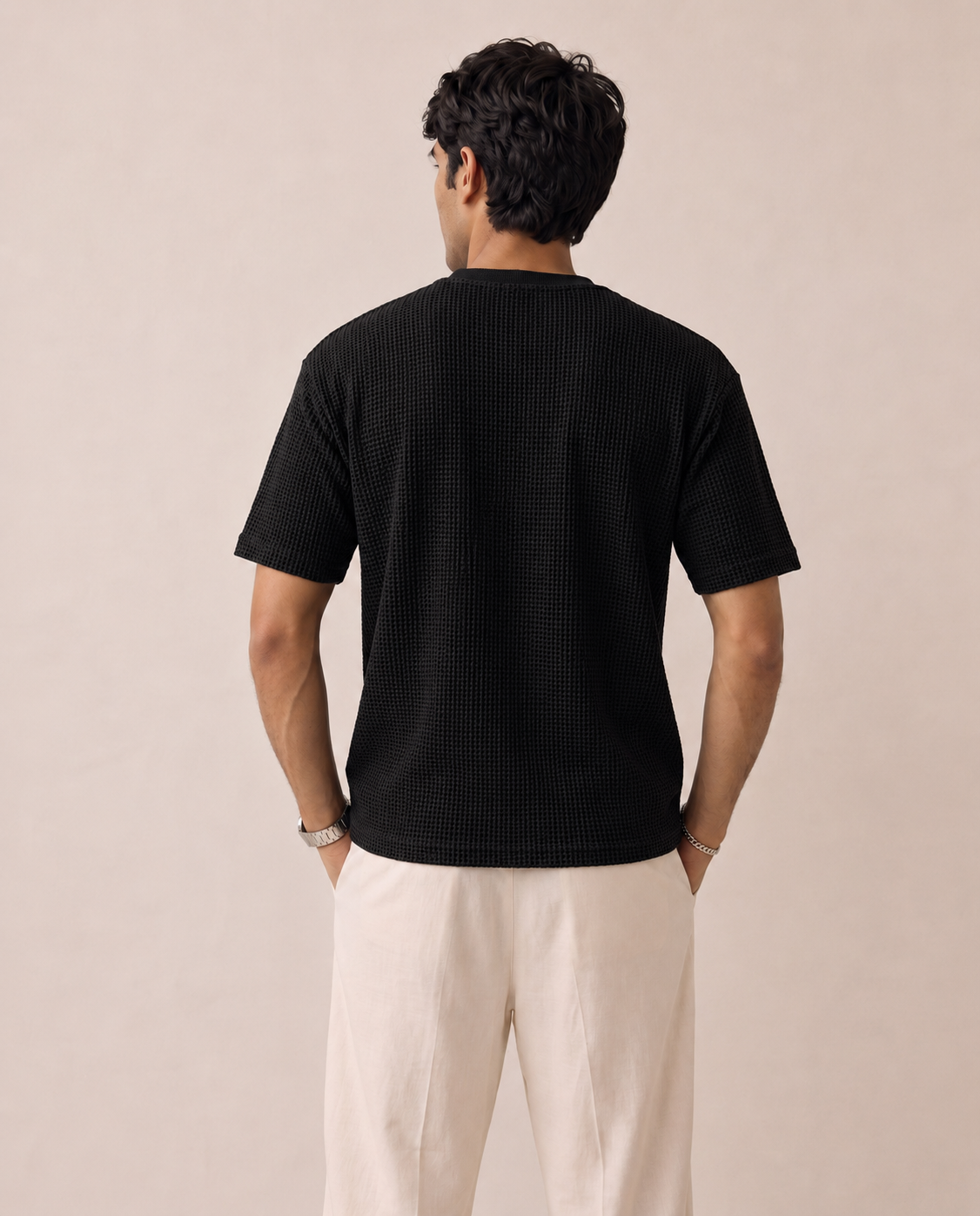 Cropped Boxy Fit Waffle Tee