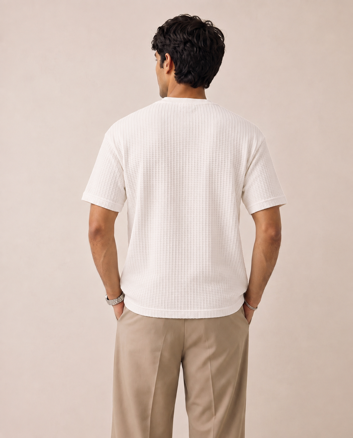 Cropped Boxy Fit Waffle Tee