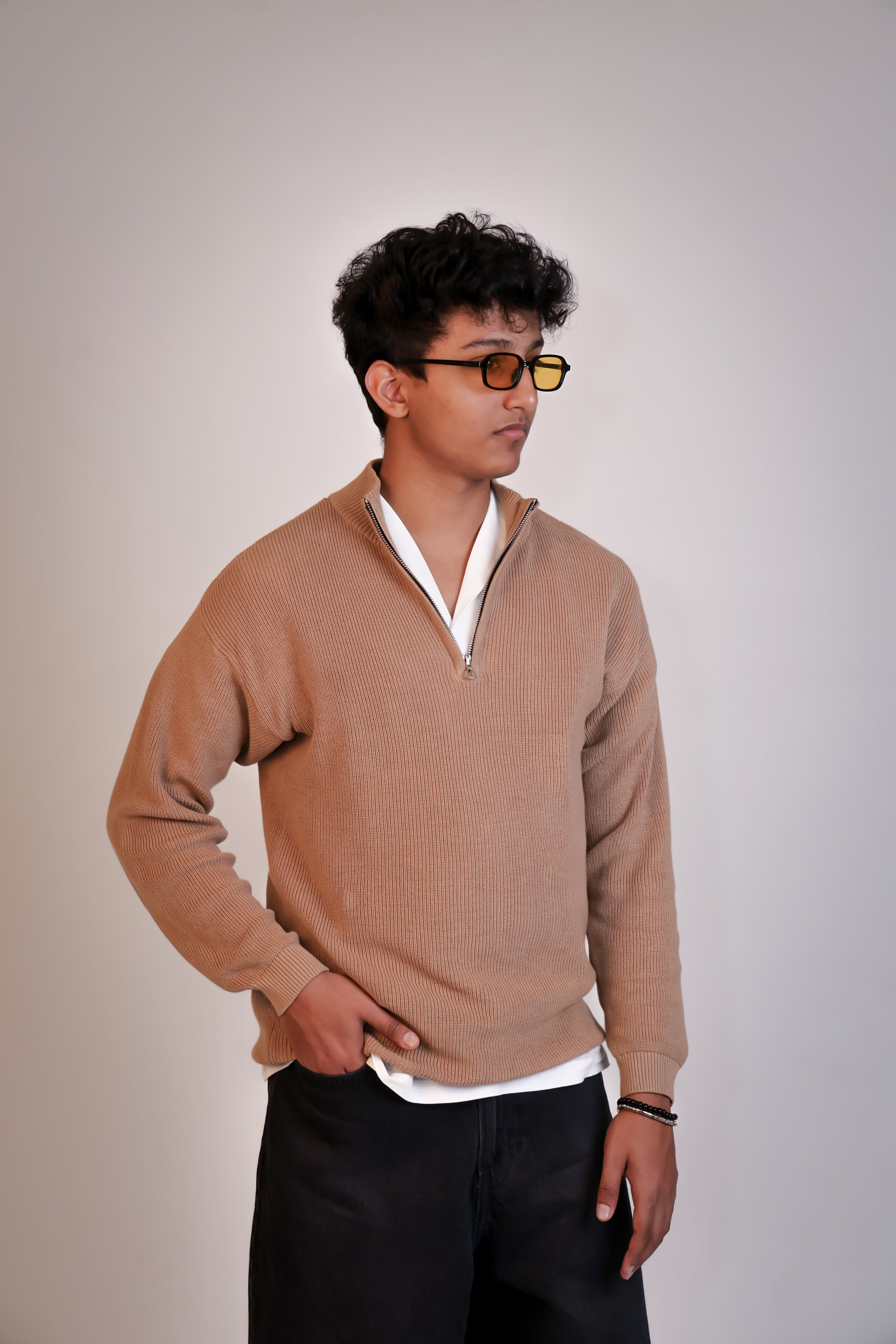 Quarter Zip (Beige)